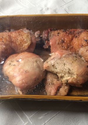 Una foto de Pollo asado al limón