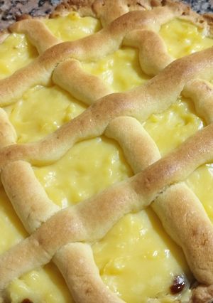 Una foto de Pasta Frola de Crema Pastelera y Dulce de Leche