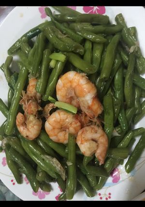 Hình của món Đậu côve xào tôm.