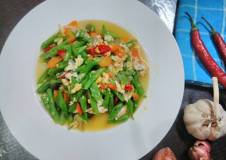 Oseng buncis telur orak-arik praktis