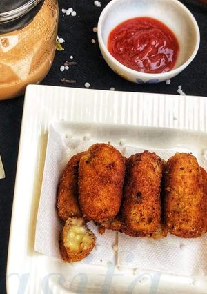 A picture of Cheesy Sabudana Croquetts.
