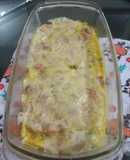 Tortilla de vegetales gratinados