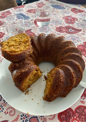 A picture of Stracciatella Yogurt and Brown Sugar Cake.