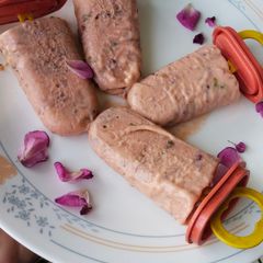 Rose kulfi/ gulkand kulfi A picture of Rose kulfi/ gulkand kulfi.