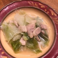 A picture of Cabbage soup for a cold day..
