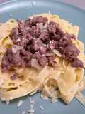 Fettuccine Alfredo con longaniza