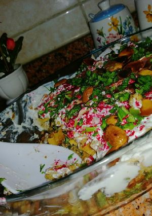 صورة لوصفة فتة باذنجان 😋💓