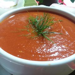 A picture of Tomato carrot soup.