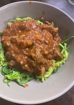 Una foto de Fideos de zapallo italiano - receta grez