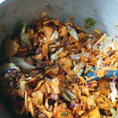 A picture of Tailgate Doritos Taco Salad.