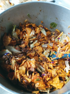 A picture of Tailgate Doritos Taco Salad.