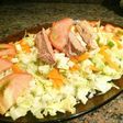Ensalada de melva y queso de cabra curado extremeño