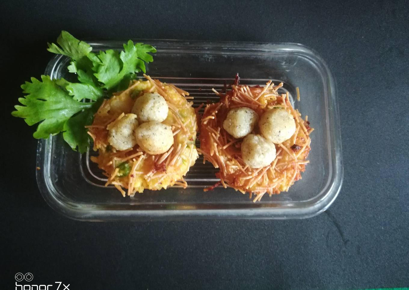Aloo paneer bird nest