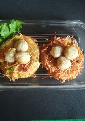 A picture of Aloo paneer bird nest.