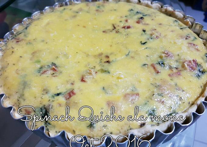 Spinach Quiche ala Mona (no pork)