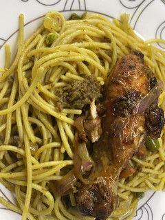 A picture of Stir fry spaghetti.
