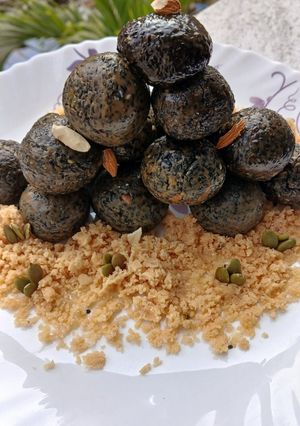 A picture of Winter Special Black Sesame Seed Ladoos.