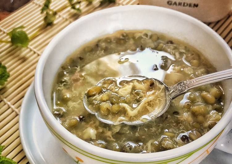 Bubur kacang ijo enak empuk, irit gas