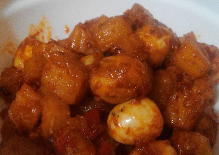 Telur Puyuh Kentang Balado