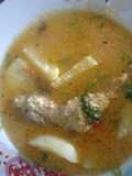 Caldito de pollo en arroz de maíz