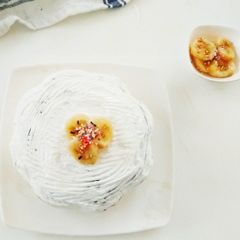 A picture of Besan Cardamom Banana Cake.