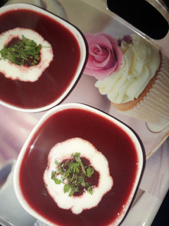 A picture of Tomato beetroot soup.