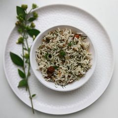 A picture of Dill Leaves White Rice.