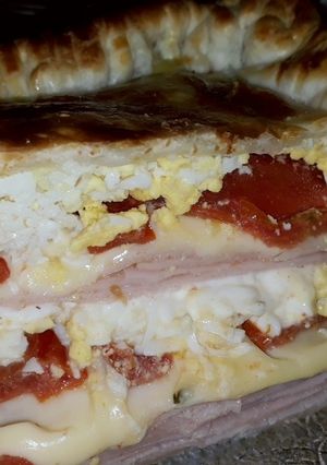 Una foto de Tarta de jamón y queso