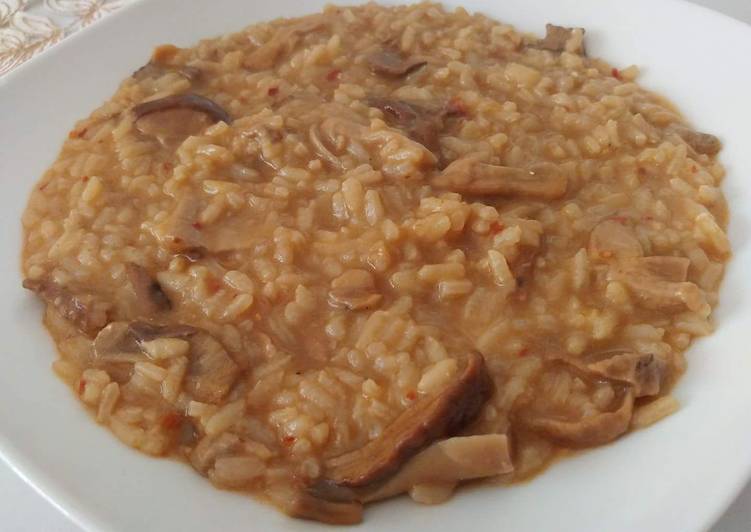 Risotto con funghi e nduja