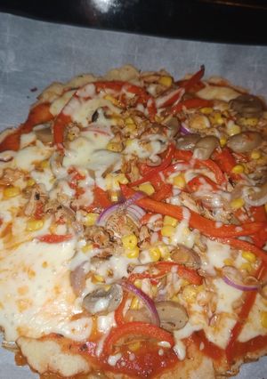 Una foto de Pizza de harina de almendras