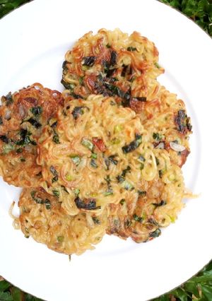 Foto resep Sayur mie telur dadar