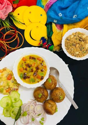 A picture of Dal Baati Churma.