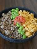 Three-Color Soboro Don (Minced Chicken Rice Bowl) Recipe