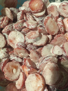 Una foto de Fresas con crema