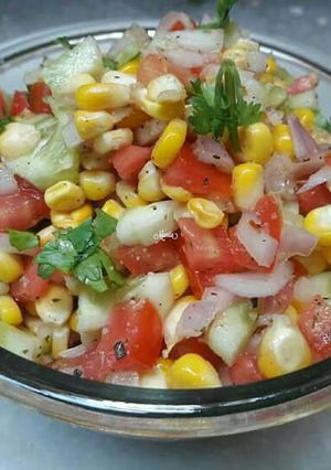 A picture of Corn Bhel/ Corn Chat.