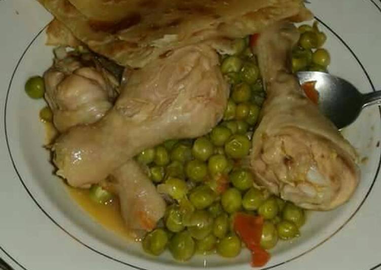 Steps to Make Award-winning Chicken stew and peas
