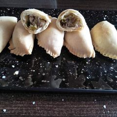 A picture of Farhali bake savory karanji.