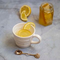 A picture of Hot honey, lemon and ginger tea.