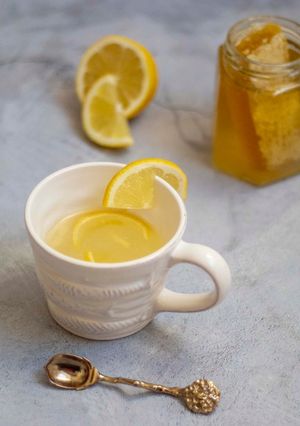 A picture of Hot honey, lemon and ginger tea.