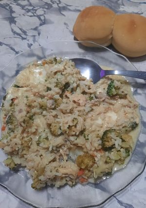 Una foto de Arroz con brócoli