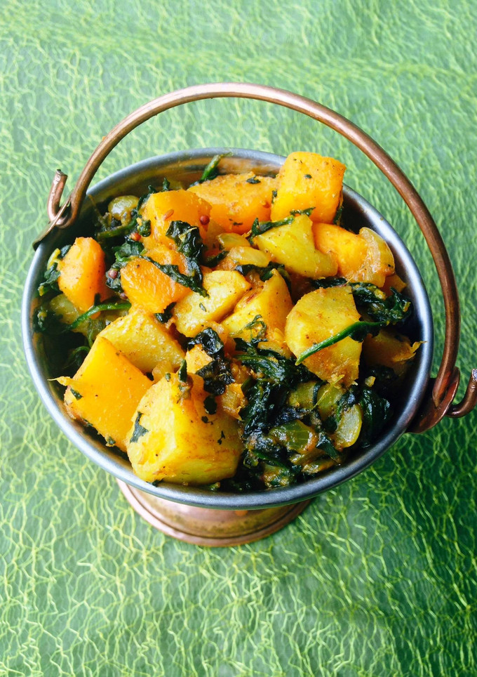 162.உருளைக்கிழங்கு, கீரை மற்றும் ஸ்குவாஷ் வறுக்கவும் செய்முறை முக்கிய புகைப்படம்