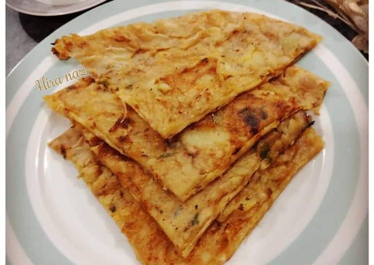 ALOO kAY PARATHAY WITH KETCHUP AND TEA