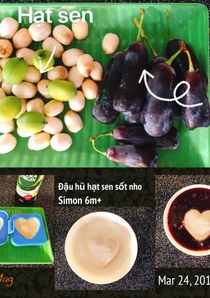 Hình của món Ăn dặm - Đậu hũ hạt sen sốt nho.