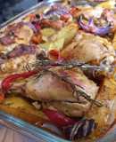 Tutos de Pollo a la Mostaza y Romero y verduras