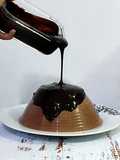 Puding Milo dengan Chocolate Ganache