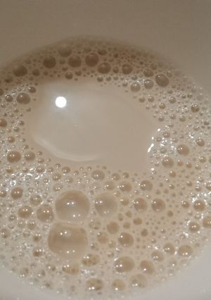 A picture of Spice tea with mint and honey.