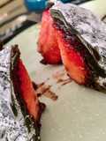 มัจฉะไดฟุกุ ไส้สตอเบอรี่เคลือบนูเทลล่าMatcha Daifuku Strawberry Nutella_มือสมัครเล่น :)