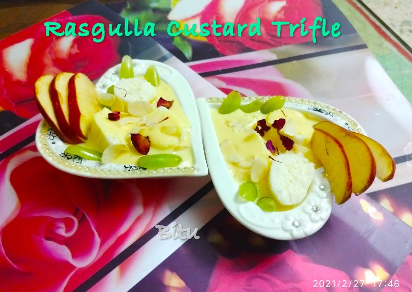 Rasgulla Custard Trifle