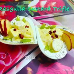 A picture of Rasgulla Custard Trifle.