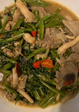 Gambar Cendawan kangkung goreng belacan